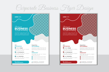 Business Flyer Corporate Flyer Template Organic & Geometric shape Flyer Circle Gradient Colorful concepts Poster flyer in A4 flyer template for Corporate Business agency Poster