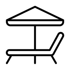 Lounger, umbrella icon. Simple line, outline elements of vacation icons for ui and ux, website or mobile application on white background