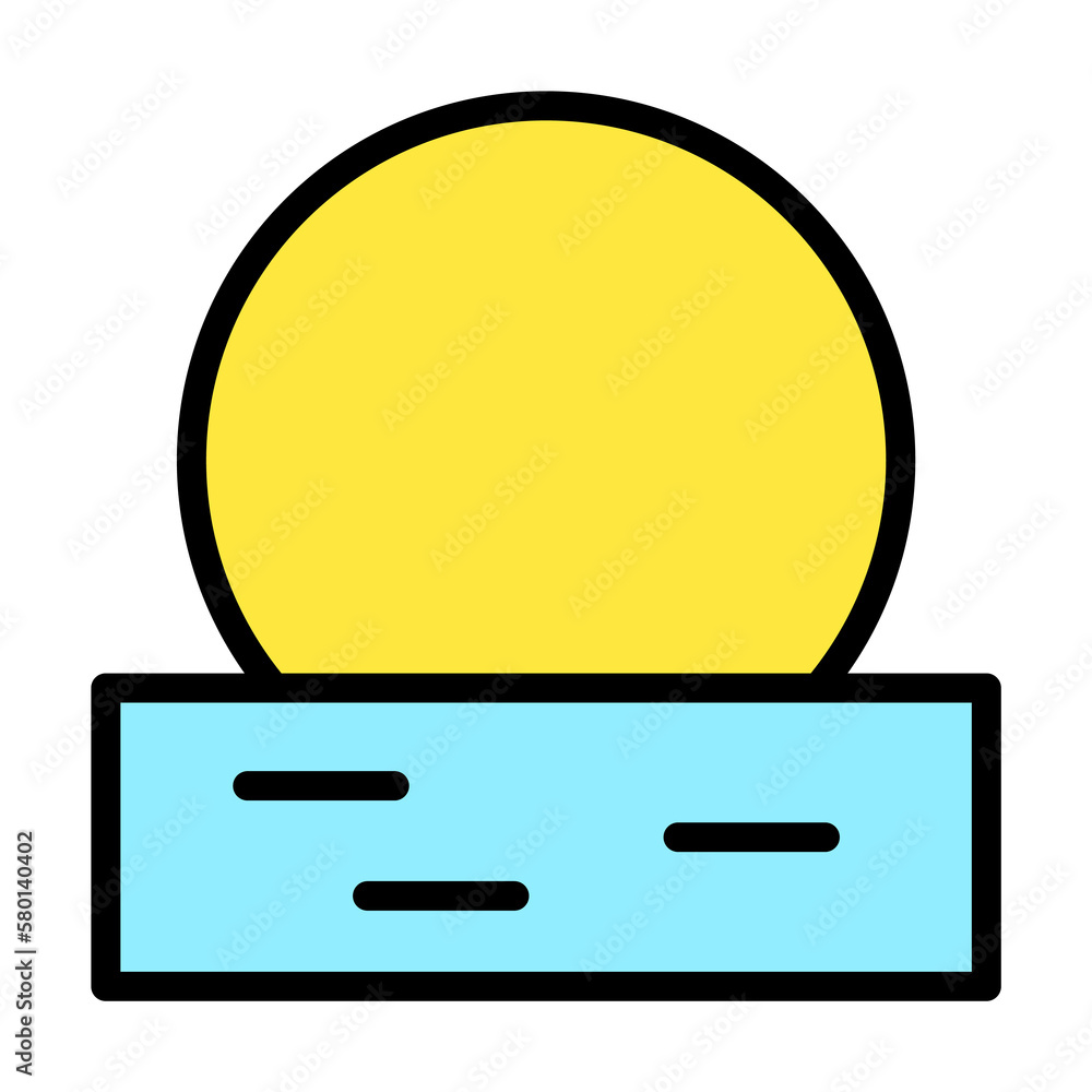 Poster sea, sun icon. simple color with outline elements of vacation icons for ui and ux, website or mobile