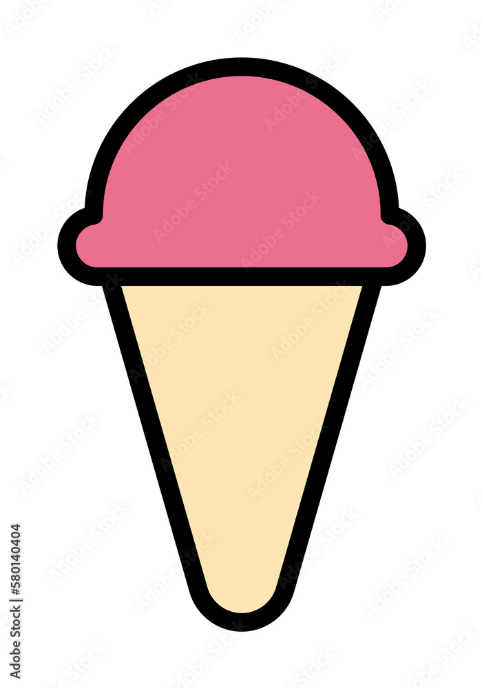Poster ice cream, eat icon. simple color with outline elements of vacation icons for ui and ux, website or 