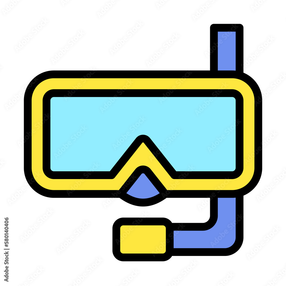 Aufkleber underwater, mask icon. simple color with outline elements of vacation icons for ui and ux, website o
