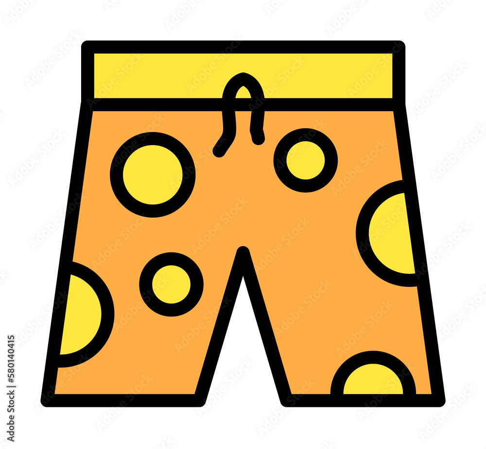 Poster clothes, swimming trunks icon. simple color with outline elements of vacation icons for ui and ux, w