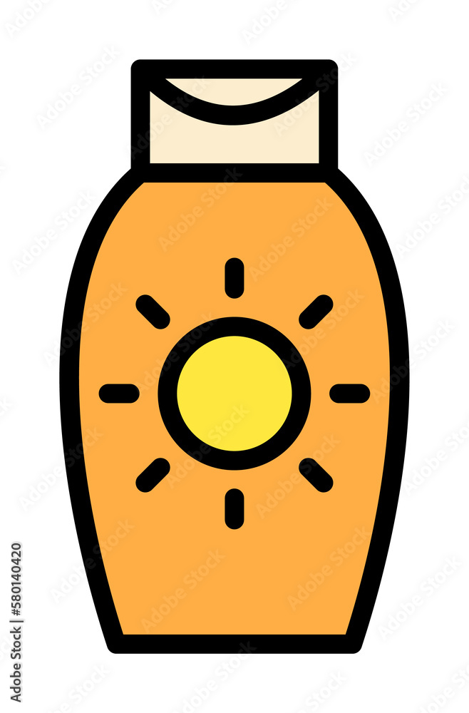 Aufkleber sunscreen, cream icon. simple color with outline elements of vacation icons for ui and ux, website o