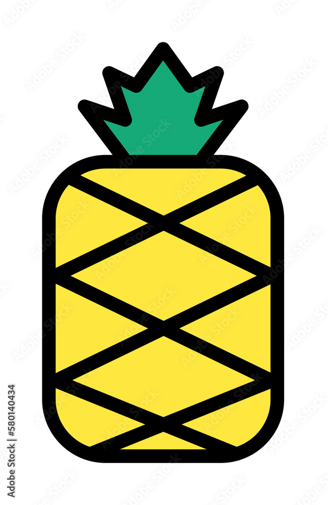 Poster pineapple, fruit icon. simple color with outline elements of vacation icons for ui and ux, website o