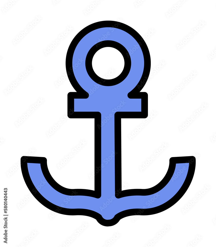 Poster anchor, summer icon. simple color with outline elements of vacation icons for ui and ux, website or 