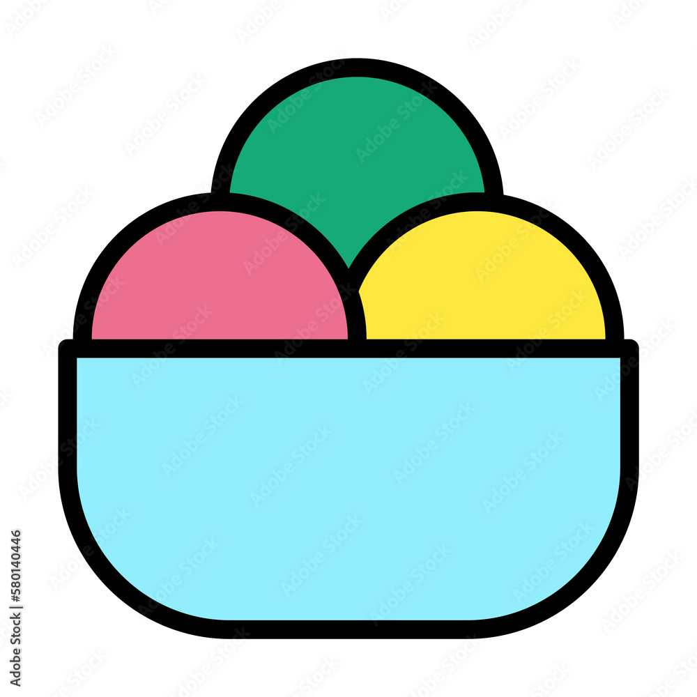 Aufkleber ice cream, plate icon. simple color with outline elements of vacation icons for ui and ux, website o
