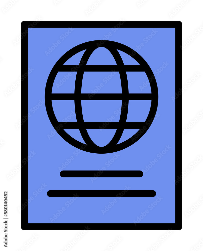 Poster passport, document icon. simple color with outline elements of vacation icons for ui and ux, website