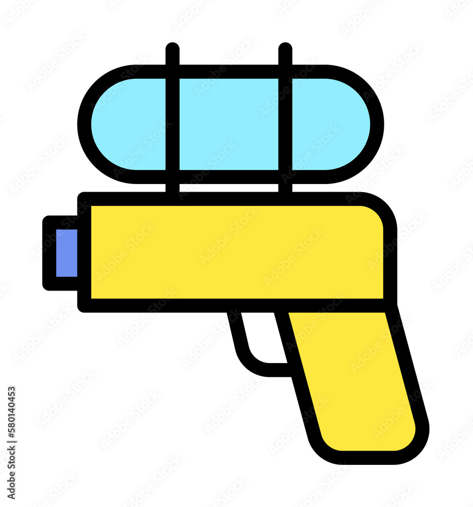 Poster gun, water icon. simple color with outline elements of vacation icons for ui and ux, website or mobi