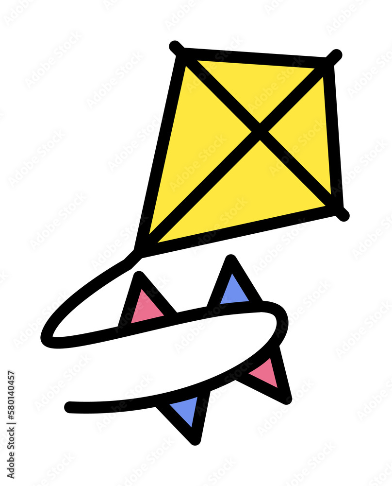 Aufkleber kite, toy icon. simple color with outline elements of vacation icons for ui and ux, website or mobil