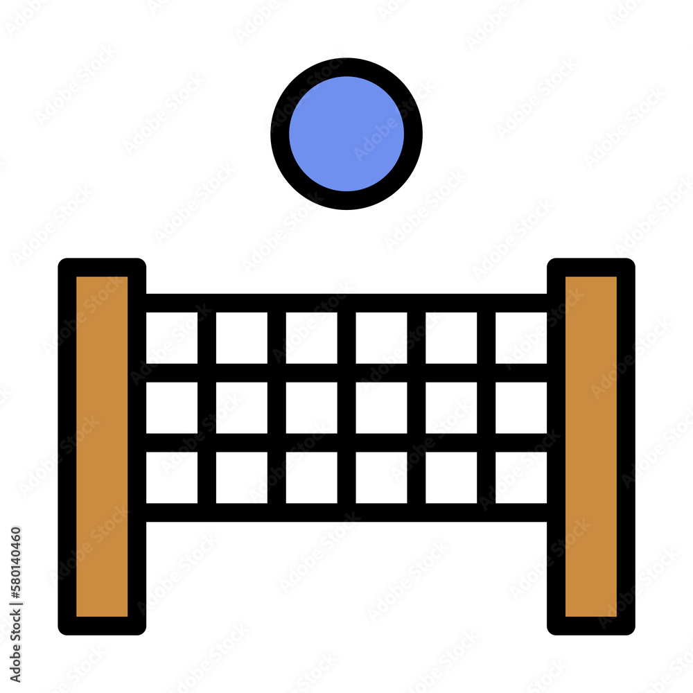 Poster ball, volleyball icon. simple color with outline elements of vacation icons for ui and ux, website o