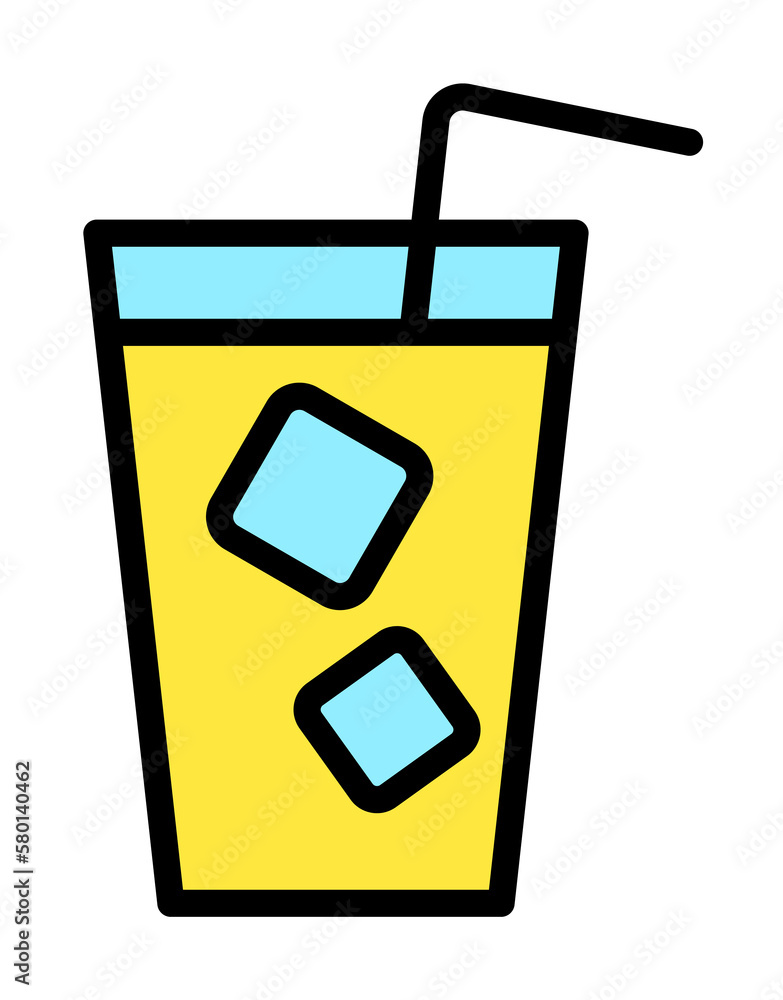 Poster cocktail, drink icon. simple color with outline elements of vacation icons for ui and ux, website or