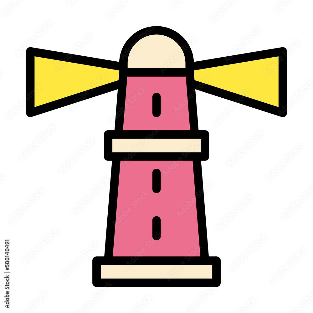 Poster lighthouse, building icon. simple color with outline elements of vacation icons for ui and ux, websi
