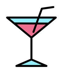 Cocktail, drink icon. Simple color with outline elements of vacation icons for ui and ux, website or mobile application on white background