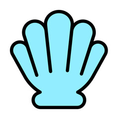 Obraz premium Shell, ocean icon. Simple color with outline elements of vacation icons for ui and ux, website or mobile application on white background