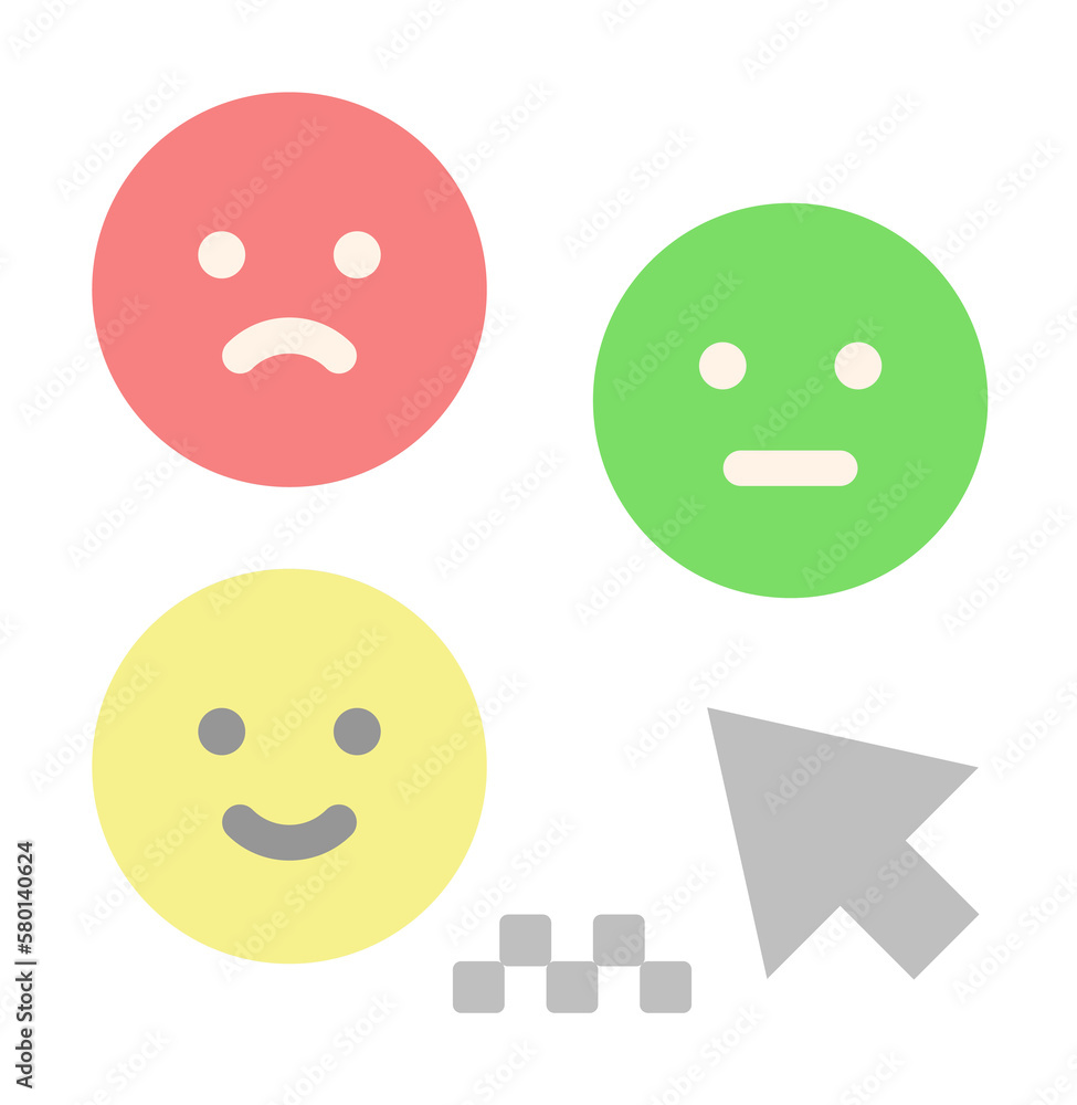 Poster feedback, emoji icon. simple color elements of taxi service icons for ui and ux, website or mobile a