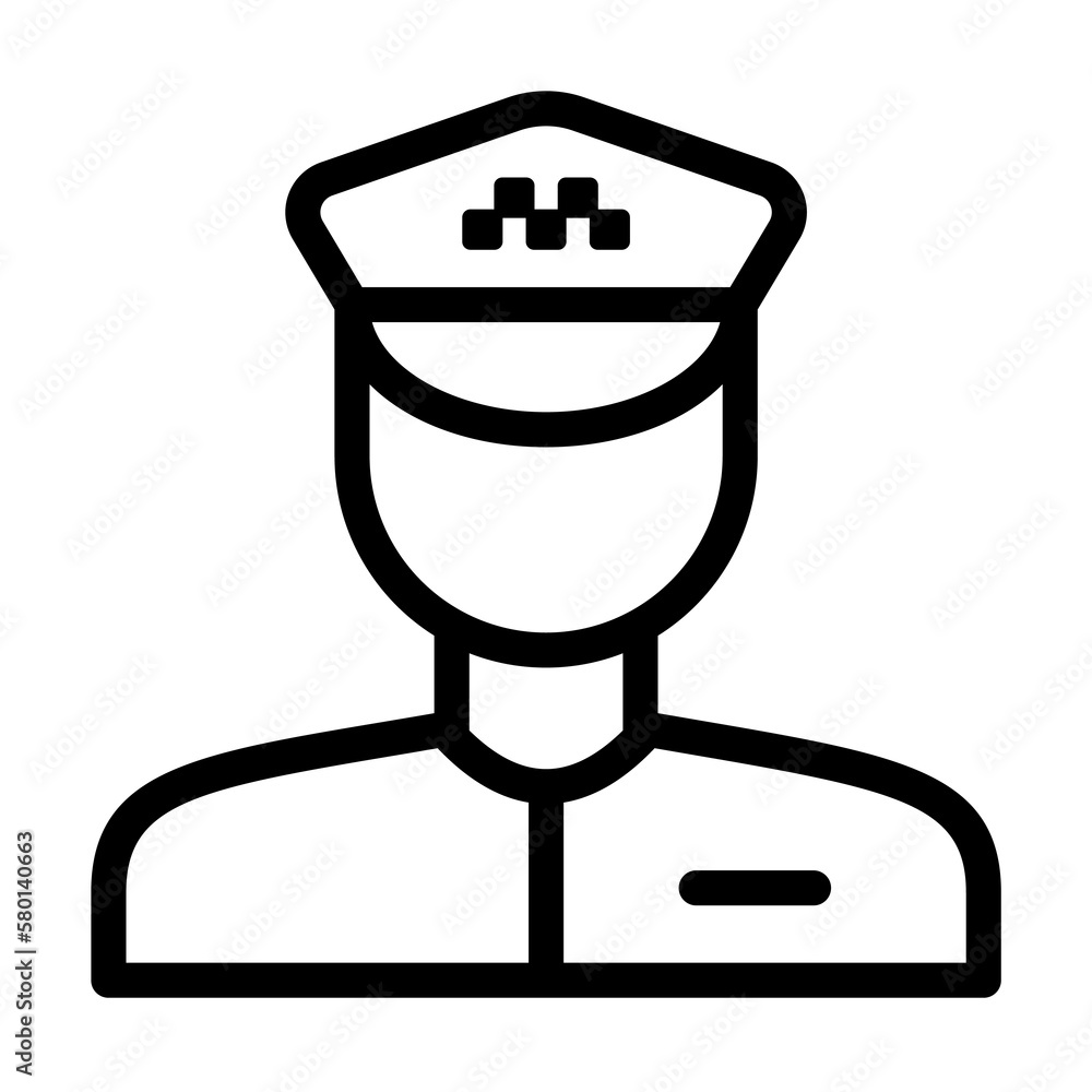 Poster taxi driver icon. simple line, outline elements of taxi service icons for ui and ux, website or mobi