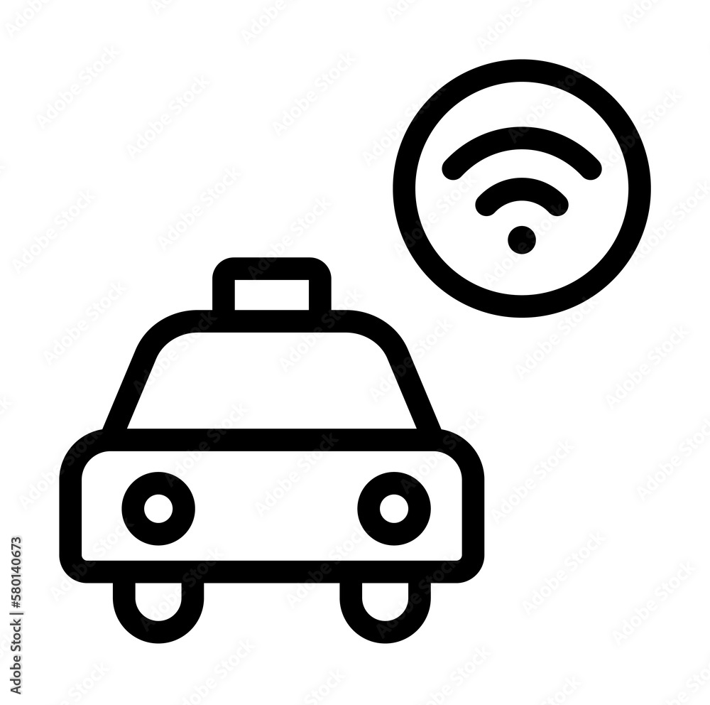Poster taxi, wifi icon. simple line, outline elements of taxi service icons for ui and ux, website or mobil
