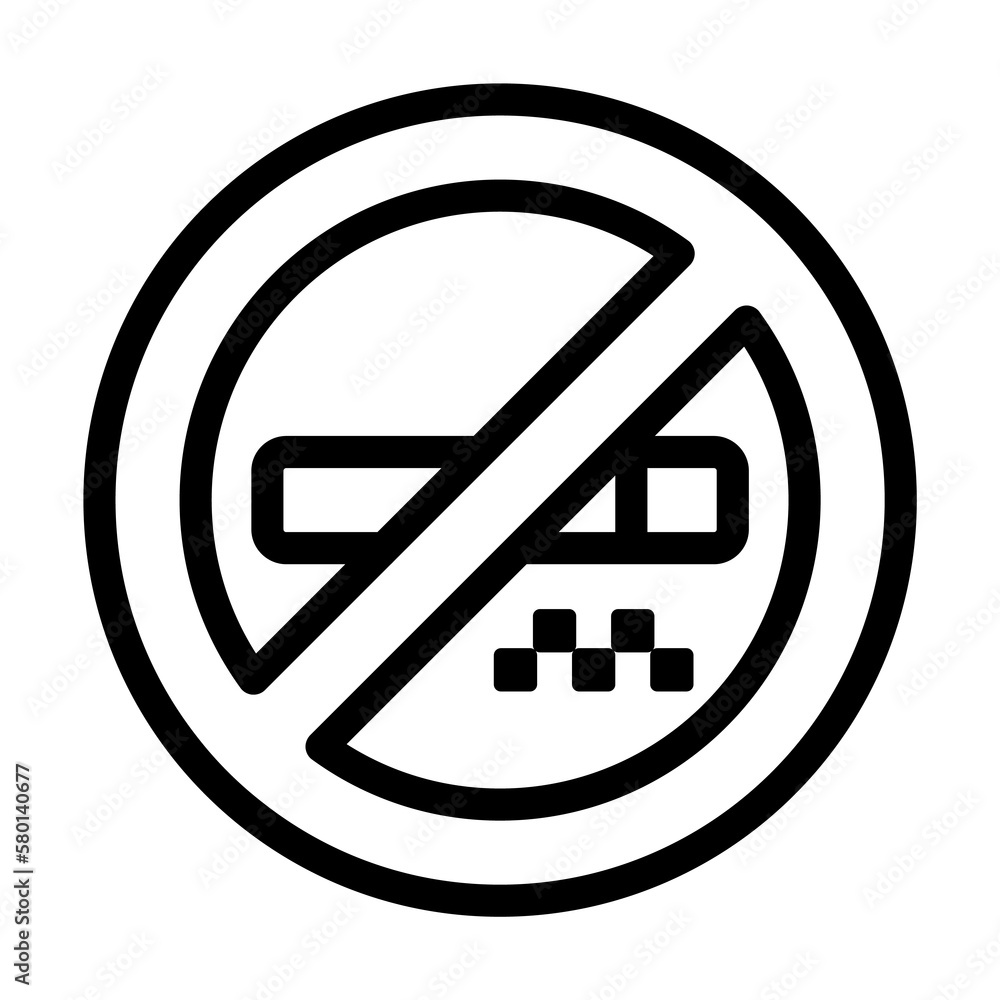 Poster no smoking icon. simple line, outline elements of taxi service icons for ui and ux, website or mobil