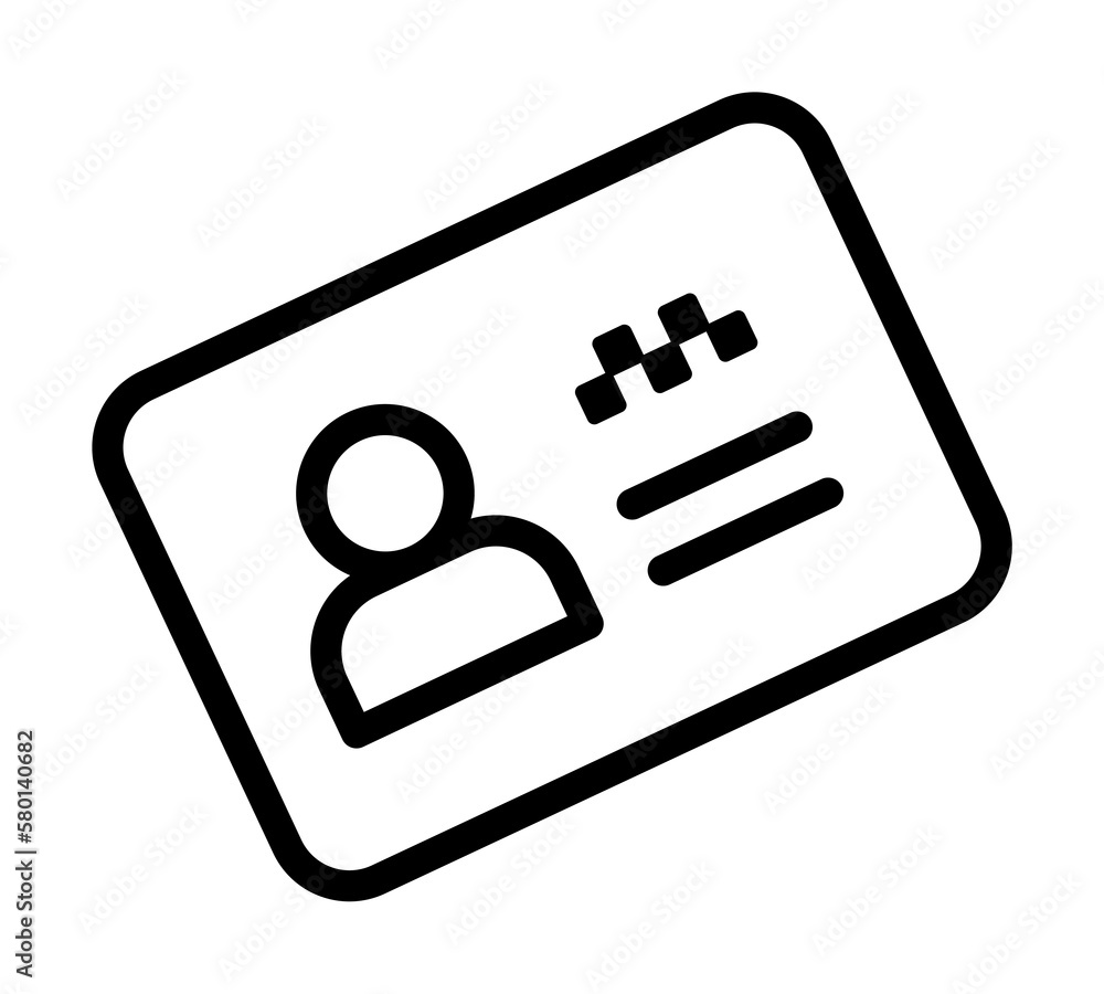 Poster id card icon. simple line, outline elements of taxi service icons for ui and ux, website or mobile a