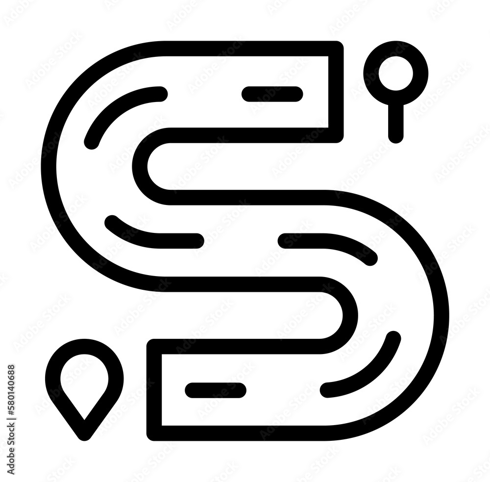 Poster route icon. simple line, outline elements of taxi service icons for ui and ux, website or mobile app