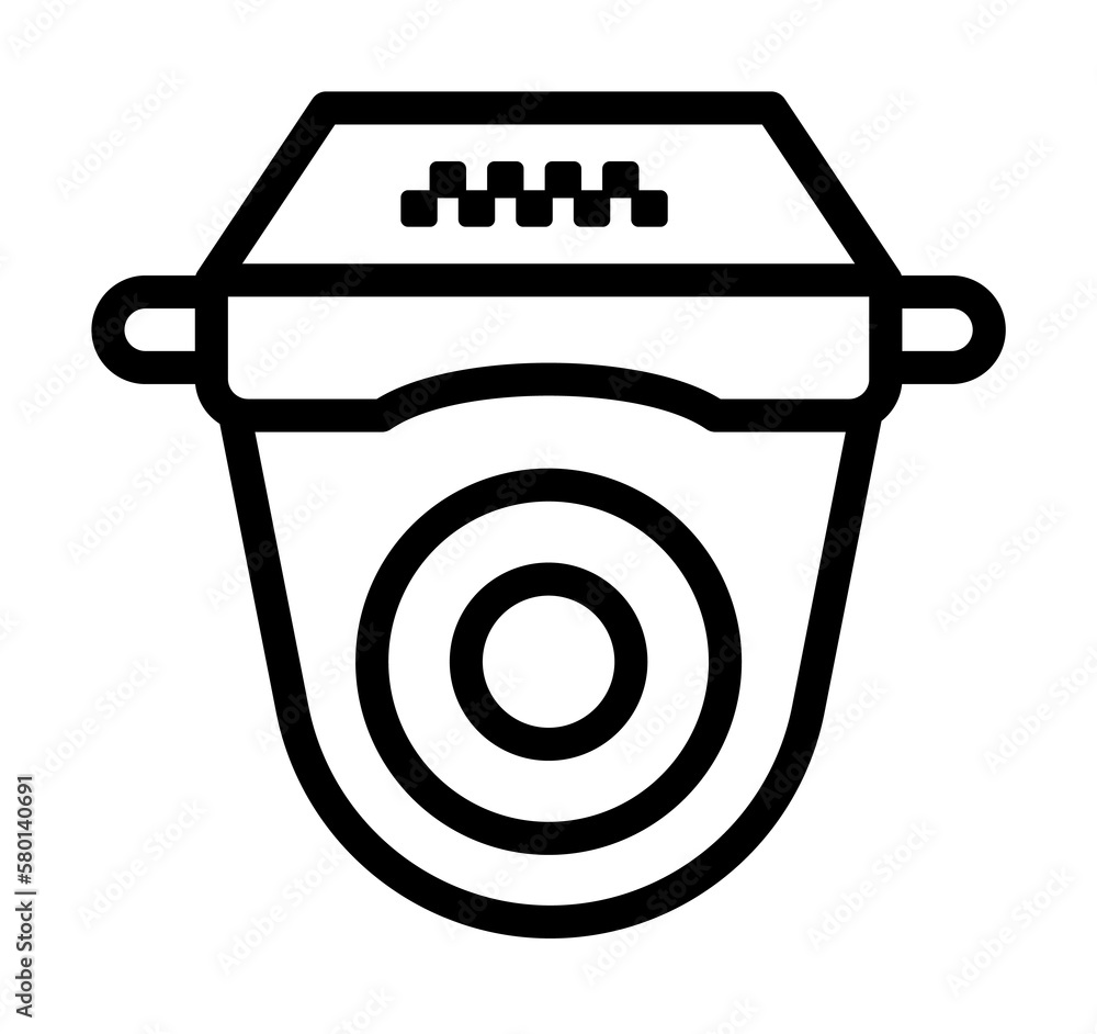Poster cctv, camera icon. simple line, outline elements of taxi service icons for ui and ux, website or mob