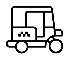Tuk tuk, car icon. Simple line, outline elements of taxi service icons for ui and ux, website or mobile application on white background