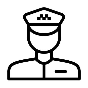 recommend clip art: Taxi driver icon. Simple line, outline elements of taxi service icons for ui and ux, website or mobile application on white background