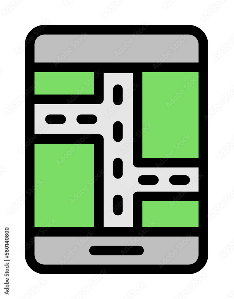 Poster gps, smartphone icon. simple color with outline elements of taxi service icons for ui and ux, websit