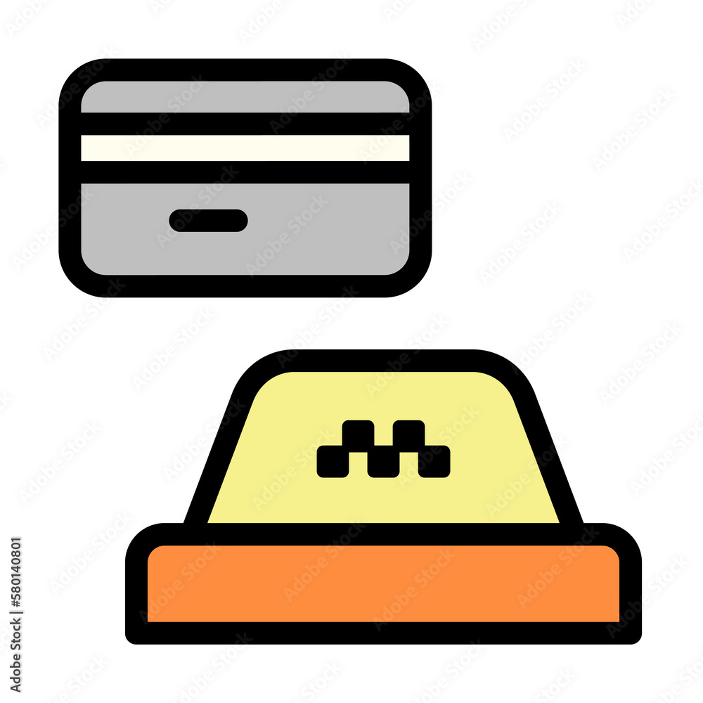 Poster payment, card icon. simple color with outline elements of taxi service icons for ui and ux, website 
