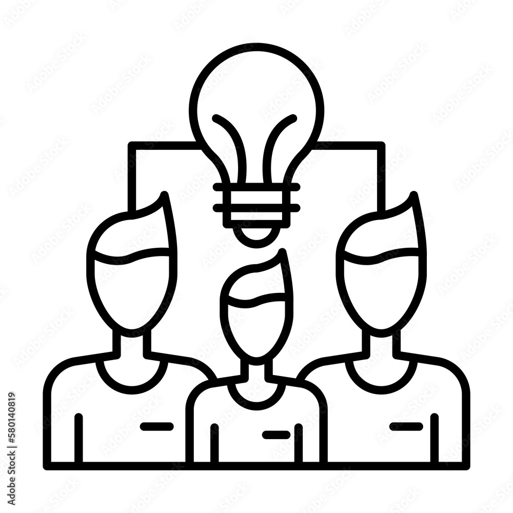 Aufkleber team, idea, teamwork icon. simple line, outline elements of teamwork for ui and ux, website or mobil
