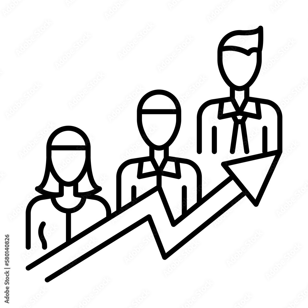 Poster arrow, team, chat icon. simple line, outline elements of teamwork for ui and ux, website or mobile a