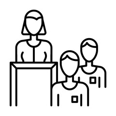 Orator, woman, men icon. Simple line, outline elements of teamwork for ui and ux, website or mobile application on white background