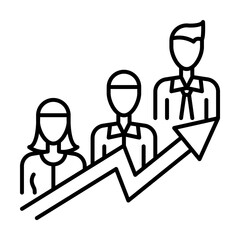 Arrow, team, chat icon. Simple line, outline elements of teamwork for ui and ux, website or mobile application on white background