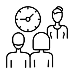 Team, worker, time, watch icon. Simple line, outline elements of teamwork for ui and ux, website or mobile application on white background