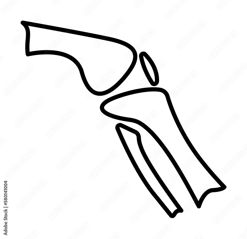 Poster bones joint knee leg icon. simple line, outline elements of traumatology icons for ui and ux, websit