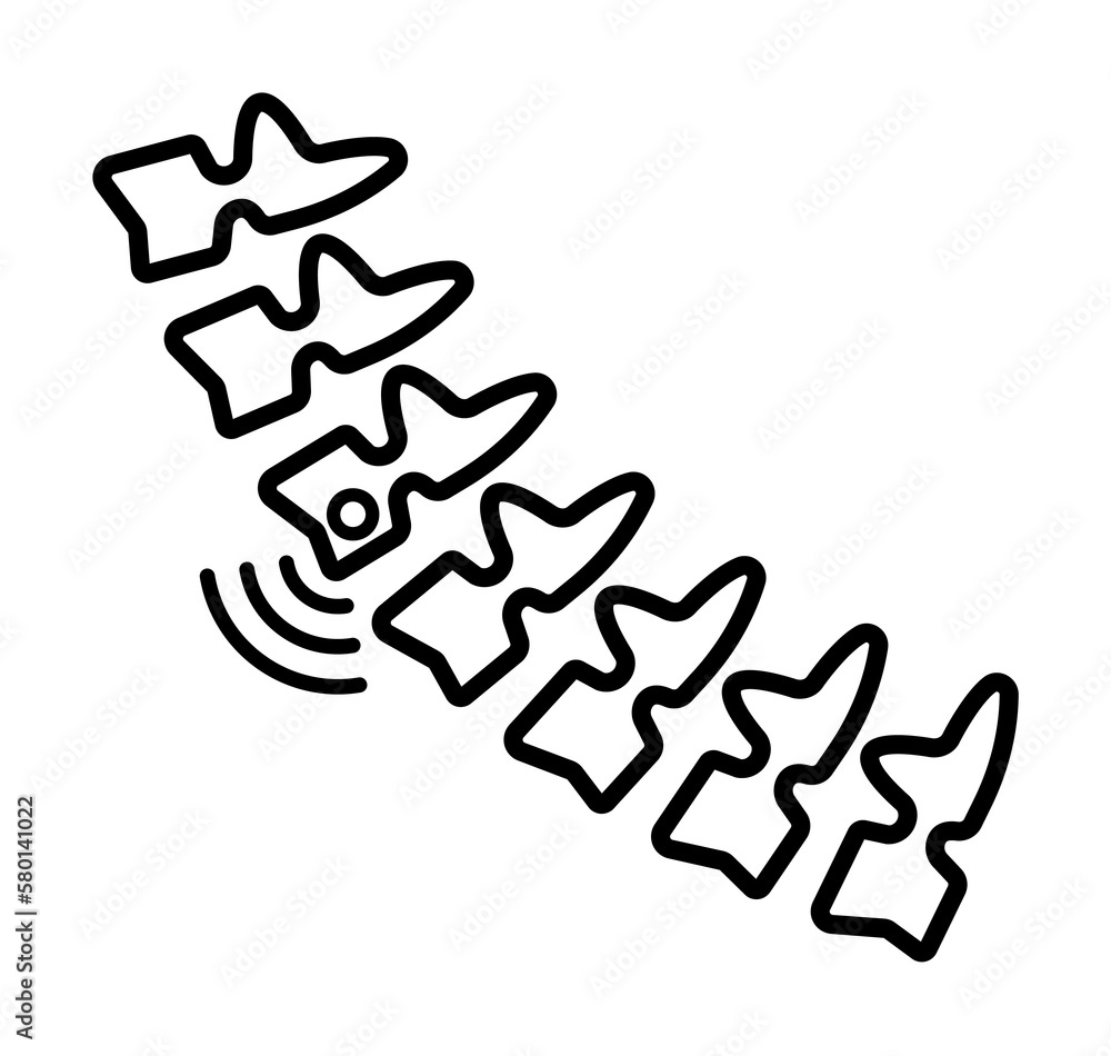 Poster backbone lumbar spine vertebra icon. simple line, outline elements of traumatology icons for ui and 