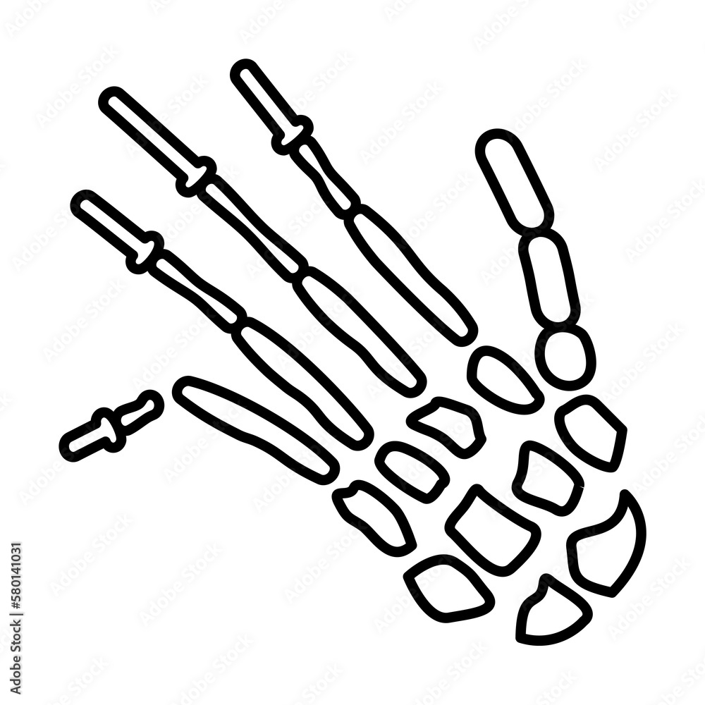 Aufkleber fingers fracture bones icon. simple line, outline elements of traumatology icons for ui and ux, webs