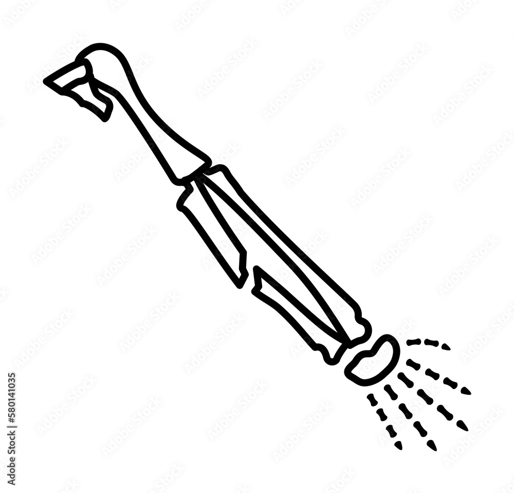 Aufkleber hand fracture arm crack bone icon. simple line, outline elements of traumatology icons for ui and ux