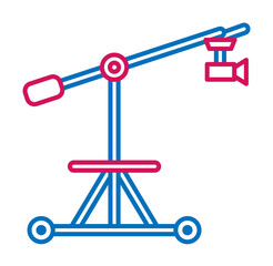 Video production, camera crane icon. Element of 2 color video production icon. Premium quality graphic design icon. Signs and symbols collection icon for websites, web design on white background