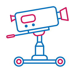 Video production, camera dolly icon. Element of 2 color video production icon. Premium quality graphic design icon. Signs and symbols collection icon for websites, web design on white background