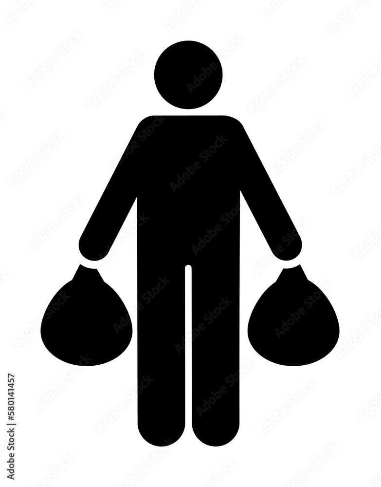 Poster garbage man icon. simple glyph pictogram of volunteer icons for ui and ux, website or mobile applica