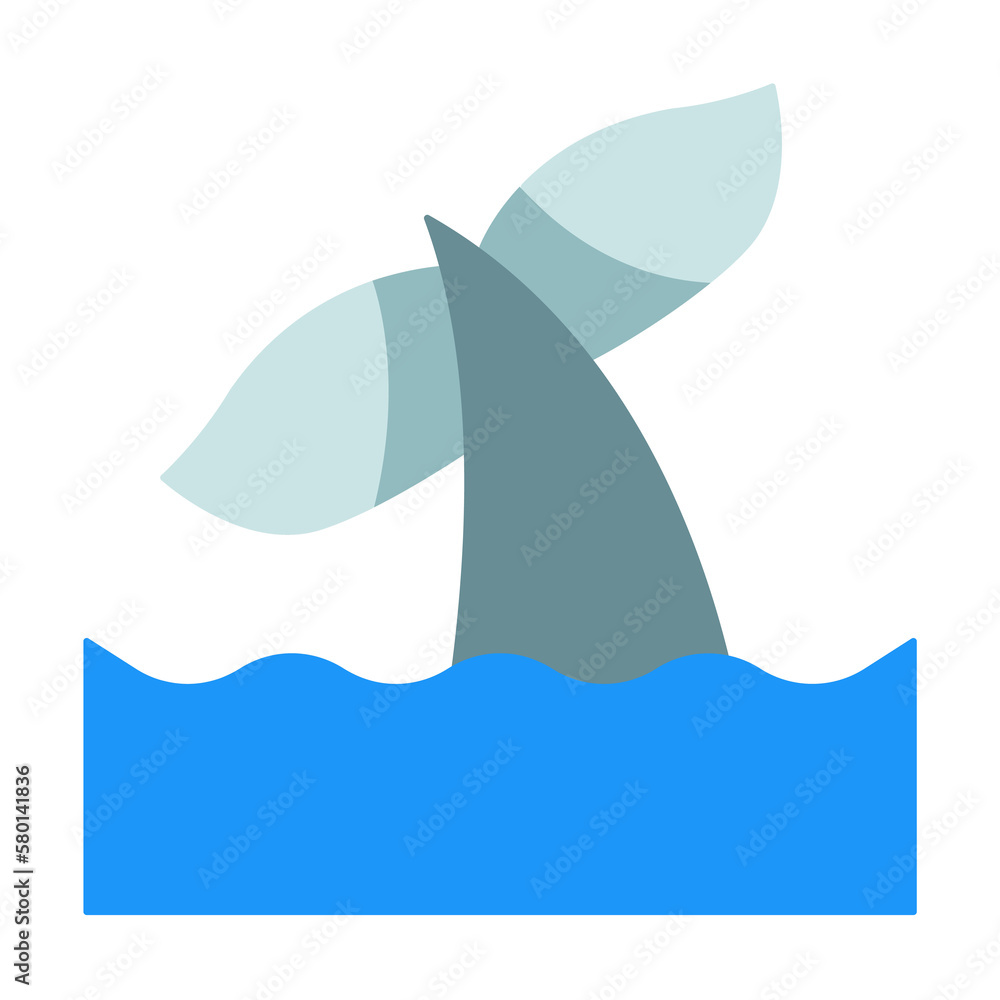 Poster whale, ocean icon. simple color elements of saving marine icons for ui and ux, website or mobile app