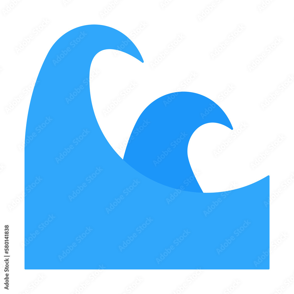 Poster waves, ocean icon. simple color elements of saving marine icons for ui and ux, website or mobile app