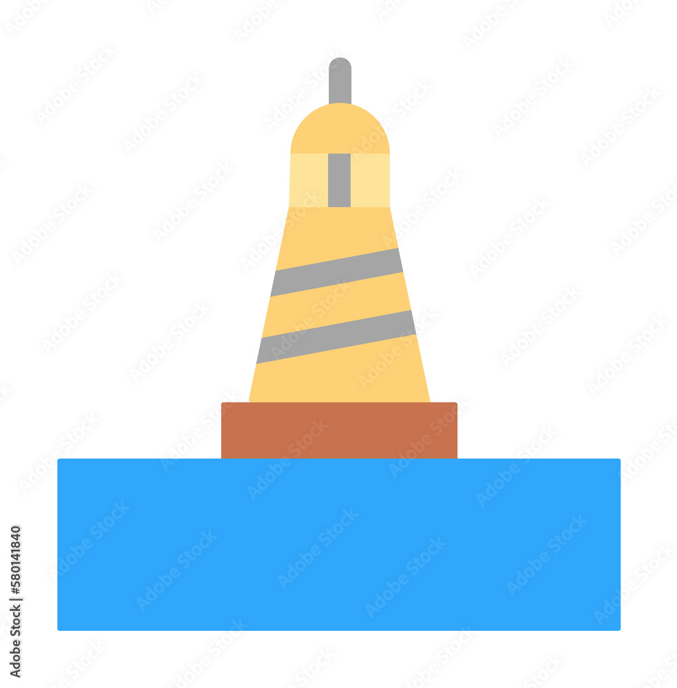 Poster lighthouse, ocean icon. simple color elements of saving marine icons for ui and ux, website or mobil