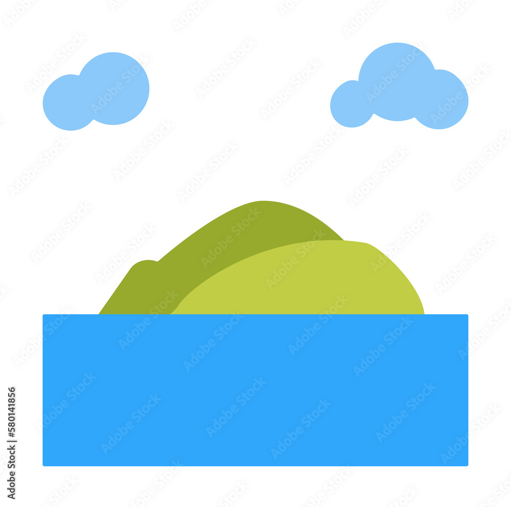 Aufkleber island, clouds, ocean icon. simple color elements of saving marine icons for ui and ux, website or m