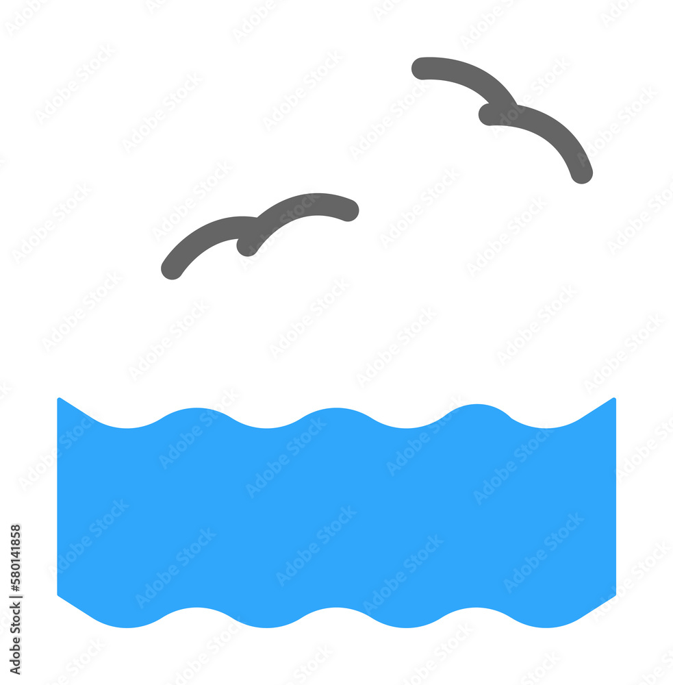 Poster birds, ocean icon. simple color elements of saving marine icons for ui and ux, website or mobile app