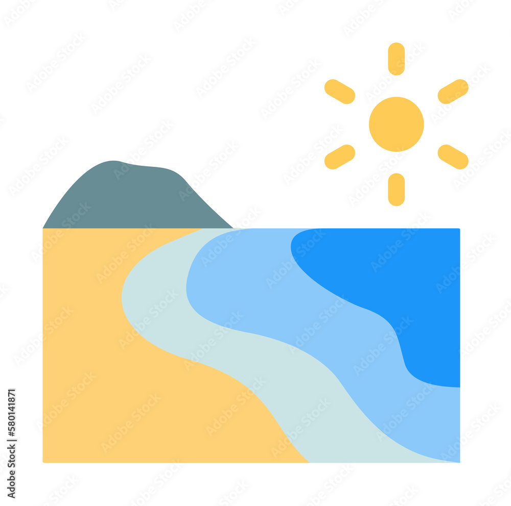 Poster beach, ocean icon. simple color elements of saving marine icons for ui and ux, website or mobile app