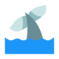 Whale, ocean icon. Simple color elements of saving marine icons for ui and ux, website or mobile application on white background