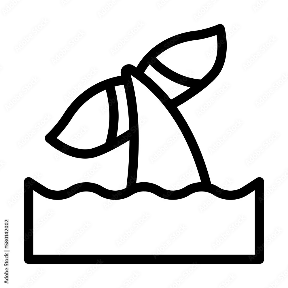 Aufkleber whale, ocean icon. simple line, outline elements of saving marine icons for ui and ux, website or mo