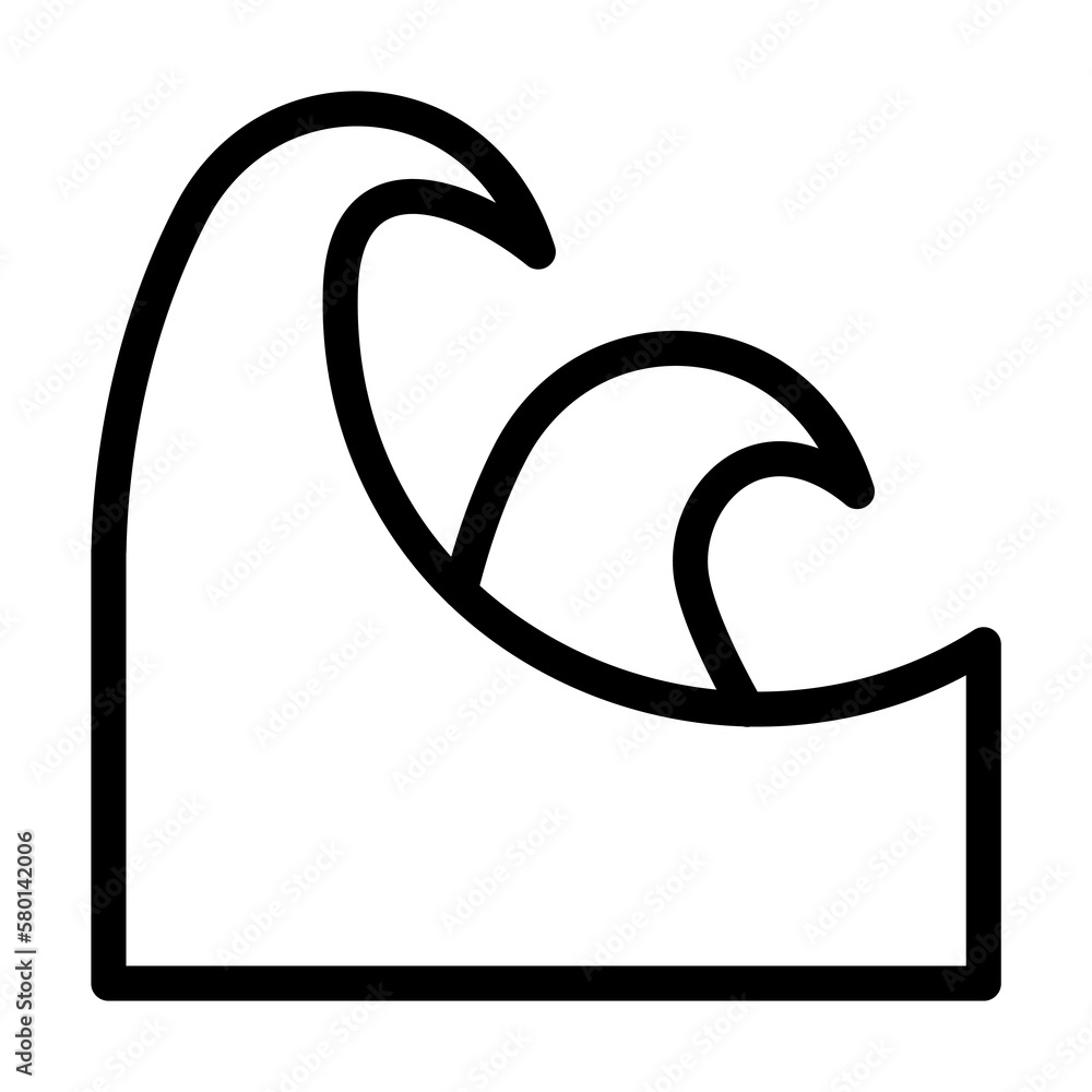 Poster waves, ocean icon. simple line, outline elements of saving marine icons for ui and ux, website or mo